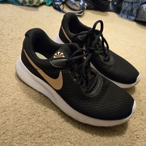 Black and Gold Women's Athletic Shoes
